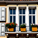 **

Traditional Porto house in Ribeira district, fully restored, granite facade, charming balcony with flower boxes, overlooking Douro River, cozy interior with wooden beams, fully clothed, safe for work, appropriate content, modest decor, natural light, professional real estate photography, correct proportions.