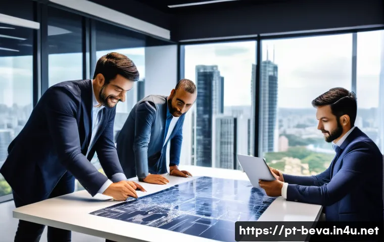 건축평가사로서의 성공적인 첫 직장 선택 - A modern office environment in São Paulo, Brazil, showcasing a diverse team of professionals collabo...