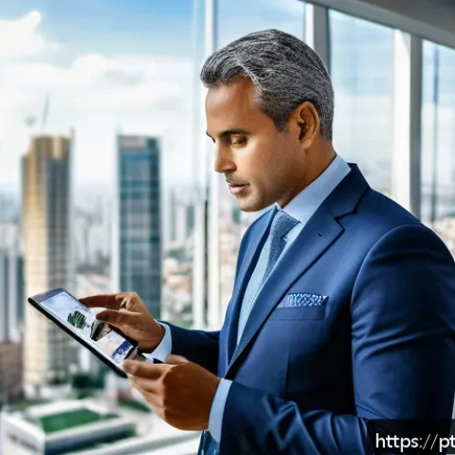 Home 33 건축평가사의 주요 고객군 분석 - A professional real estate appraiser consulting with a diverse group of investors in a modern office...